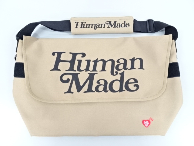 Human Made ガールズドントクライ メッセンジャーバッグ ベージュ Human Made ガールズドントクライメッセンジャーバッグ ベージュ