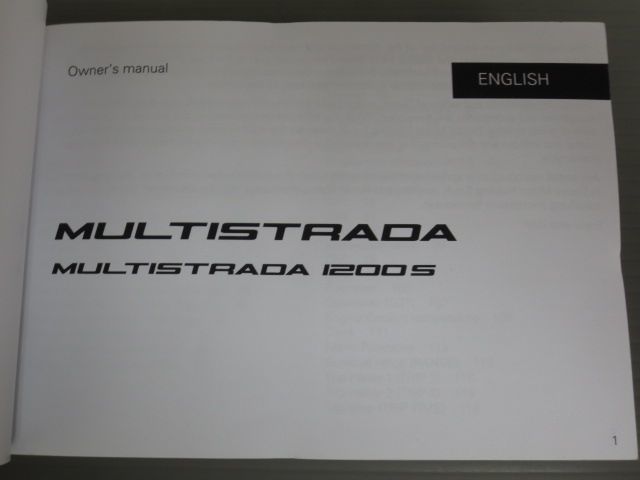 MULTISTRADA multi Strada 1200 английский язык Ducati инструкция для владельца инструкция по эксплуатации использование инструкция бесплатная доставка 