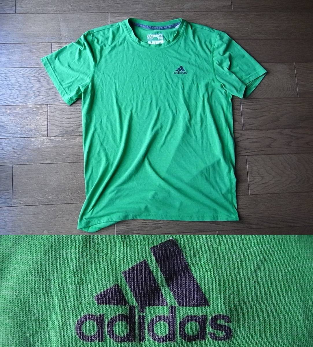 ADIDAS アディダス　climalite　Tシャツ　M　グリーン・緑_画像1