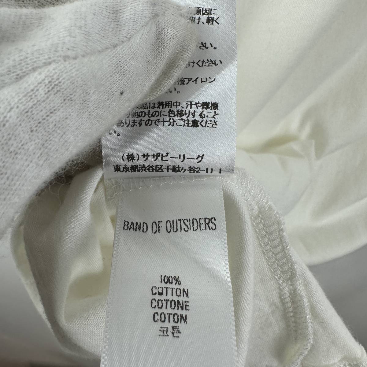 BAND OF OUTSIDERS(バンドオフアウトサイダー) (BAND)Fitting Size T Shirt (white)