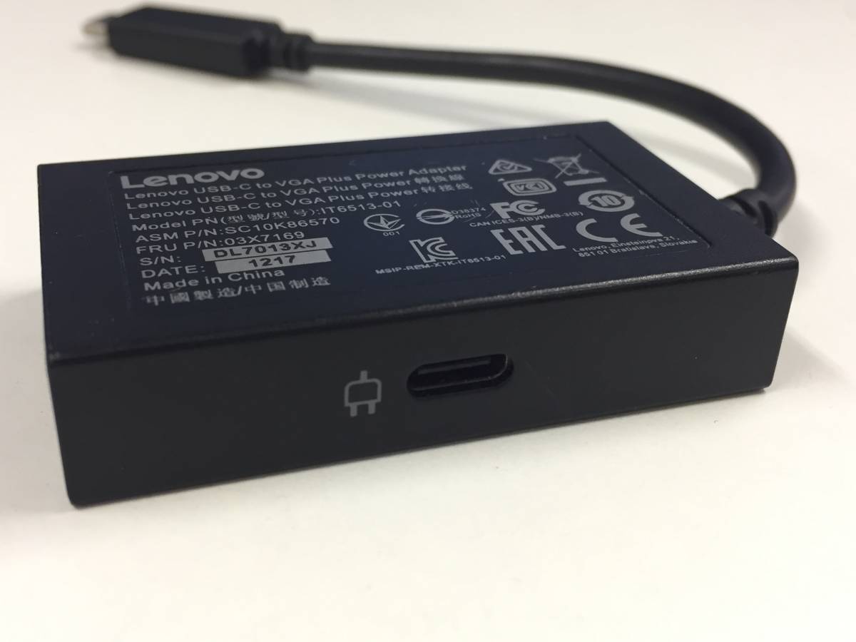 Lenovo USB-C to VGA Plus Power Adapter IT6513-01 動作品_画像4