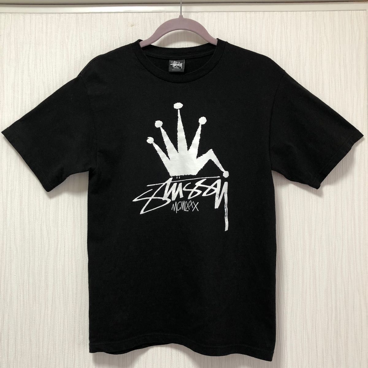 激レア】stussy ステューシー☆王冠 ビッグSロゴ tシャツ M 黒