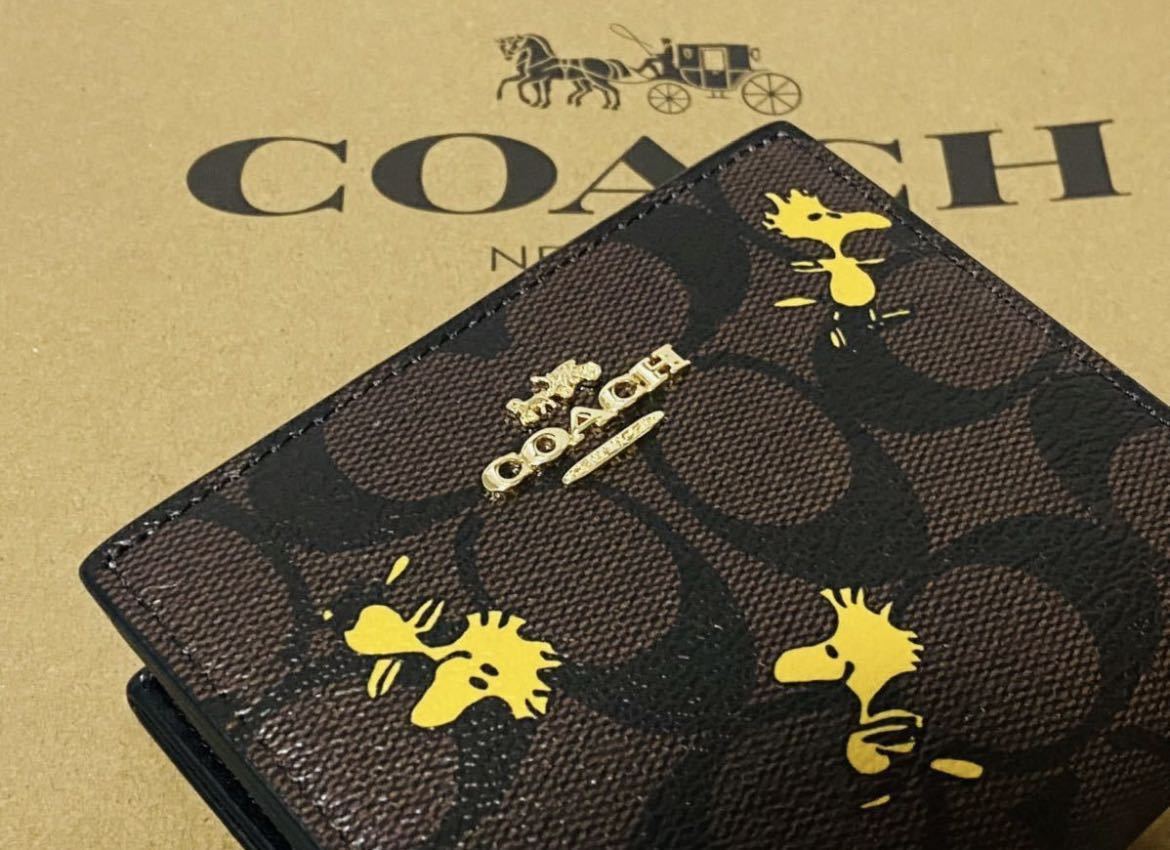 COACH コーチ×スヌーピー コラボ 二つ折り財布 ウッドストック