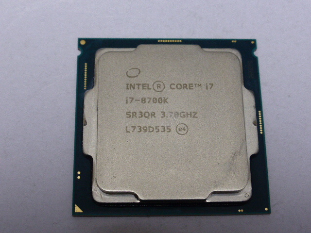 INTEL CPU Core i7 8700K 6コア12スレッド 3.70GHZ SR3QR 起動確認済み