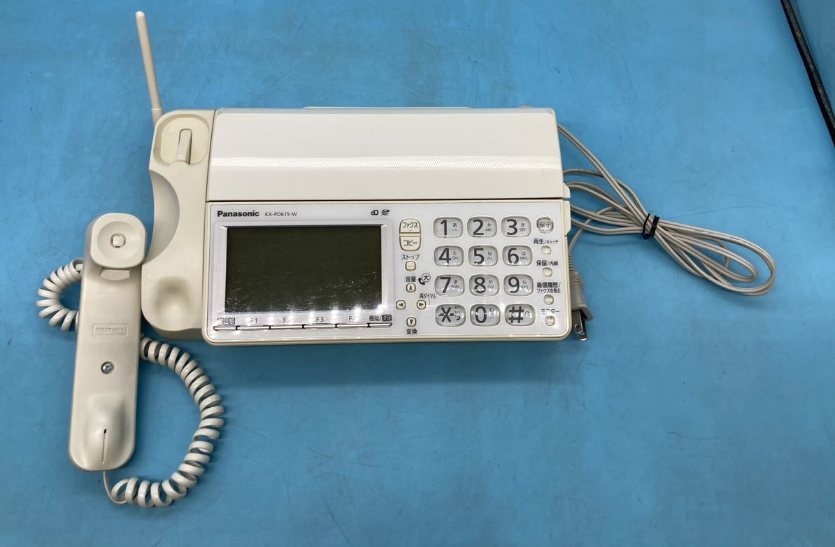 【A6926O042】Panasonic FAX電話機 パナソニック 電話 親機/KX-PD615-W ホワイト 家電 電気製品 初期化通電確認済 ※子機なし_画像1