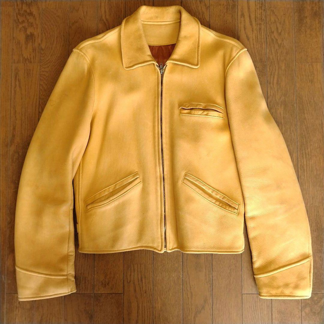 ジョニーデップ着用 キャメルレザージャケット ディアスキン ヴィンテージ古着 ライダース ビンテージ vintage_画像2