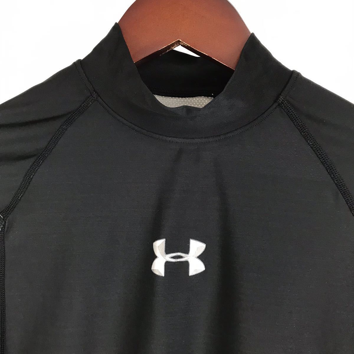 UNDER ARMOUR アンダーアーマー 長袖 Tシャツ メンズ SM 黒 ブラック グレー インナー スポーツ トレーニング ウェア シンプル プリント