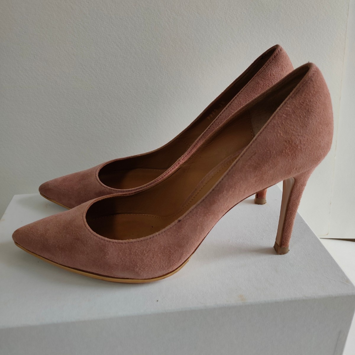  beautiful goods PIPPICHICpipi Schic high heel pumps original leather suede sombreness pink 24cm heel pumps 38