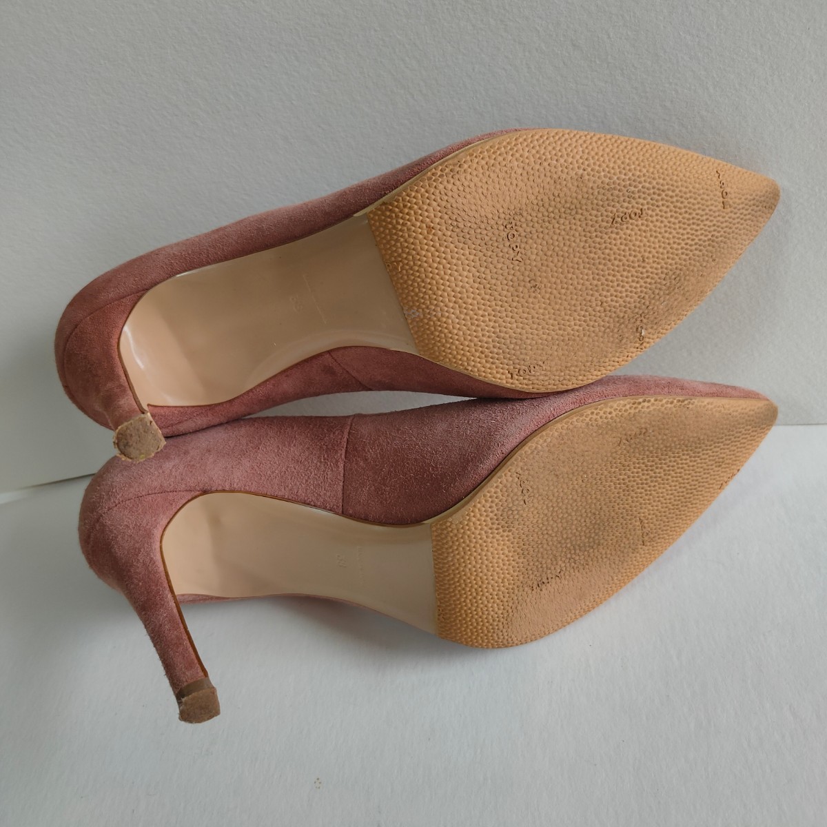  beautiful goods PIPPICHICpipi Schic high heel pumps original leather suede sombreness pink 24cm heel pumps 38