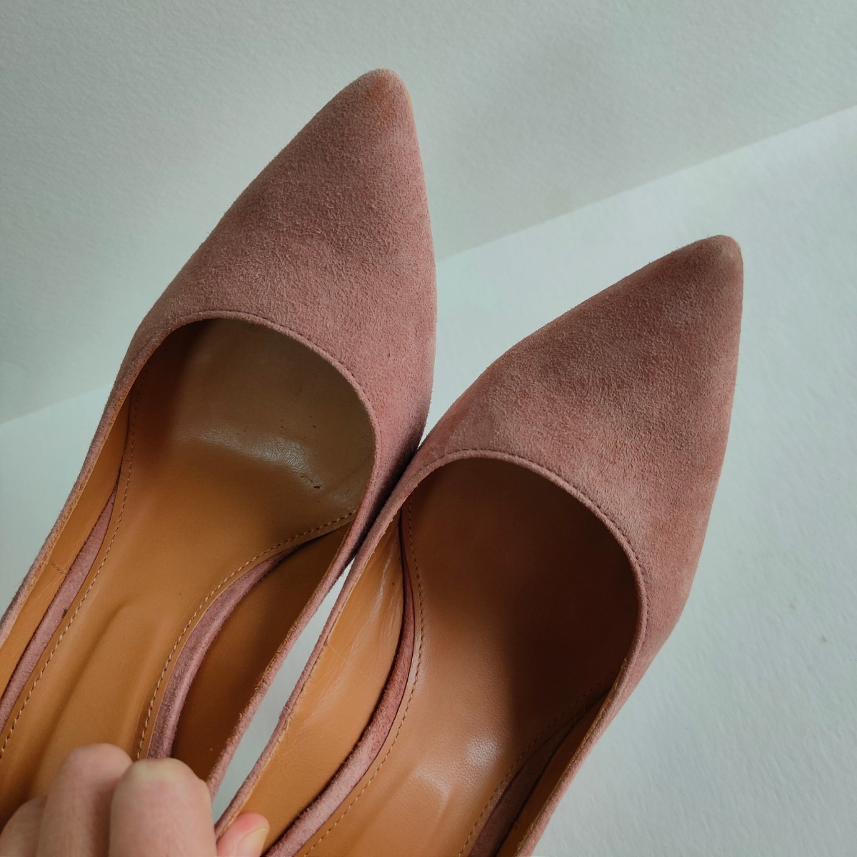  beautiful goods PIPPICHICpipi Schic high heel pumps original leather suede sombreness pink 24cm heel pumps 38