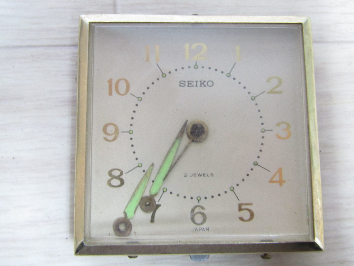 アンティーク 時計 2点  シチズン 腕時計  SEIKO 2JEWELS 置時計 手巻き ジャンク 現状品 K0115の画像5