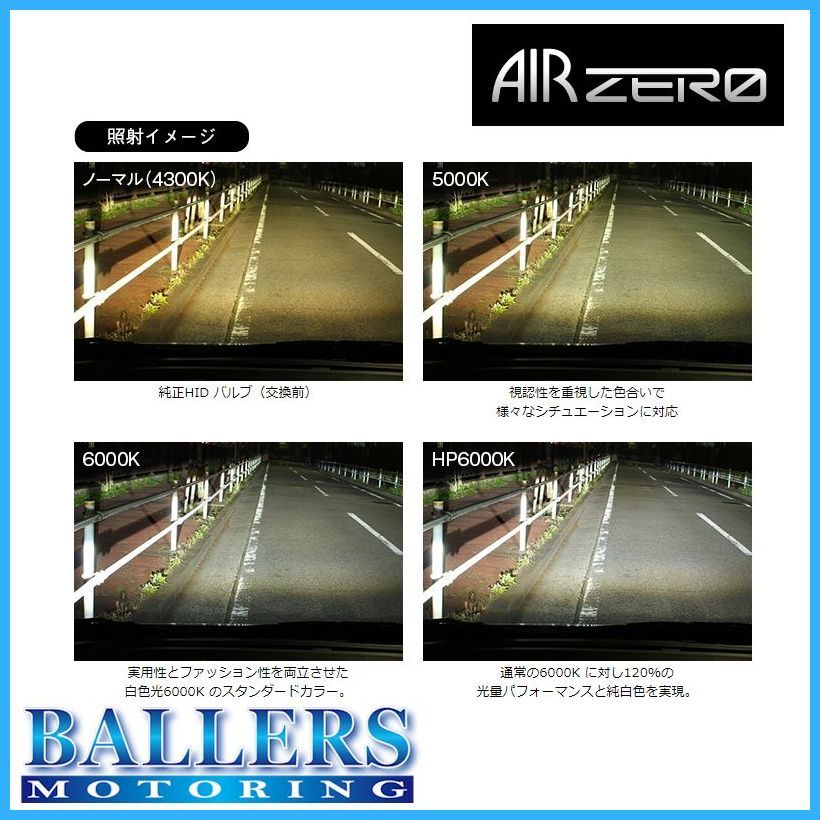 ベンツ SLクラス R230 AIR ZERO製 純正交換HIDバルブ バーナー D1S/HP6000K ハイルーメンタイプ エアーゼロ製 ロービーム_画像2