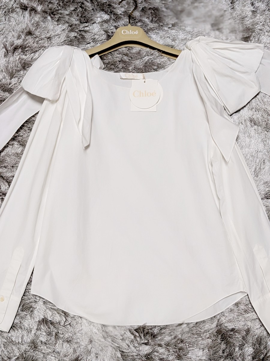 タグ付き新品未使用品】Chloe りぼんブラウス ホワイト migotohonda.com.br