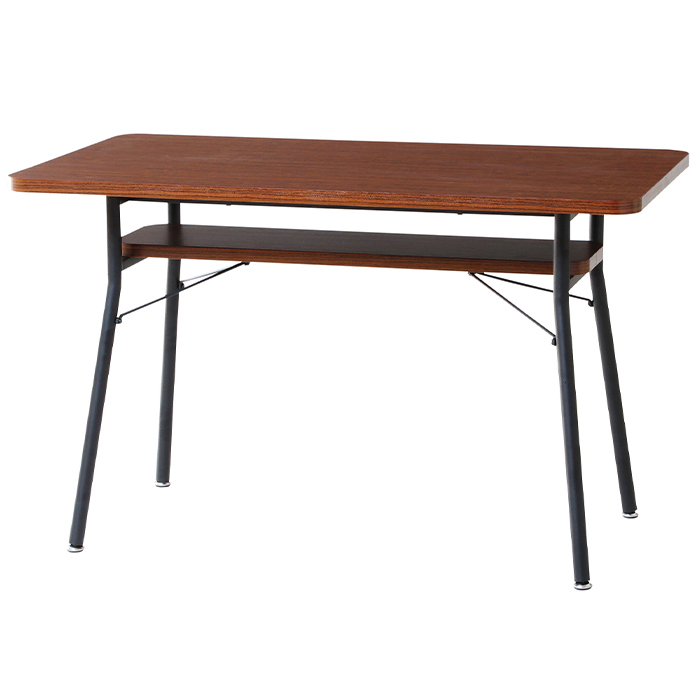 ダイニングテーブル 食卓テーブル 幅110cm 収納棚付き 木製 新生活 長方形 ミルド ブラウン KOE-5859BR