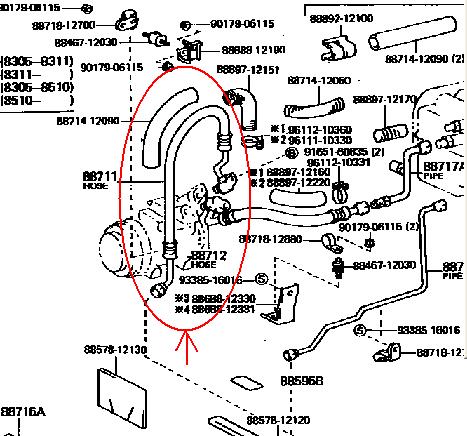 トヨタ純正新品 AE86 後期 エアコン 高圧サクションホース エアコンホース 高圧 サクションホース サクションパイプ トレノ レビン_画像4
