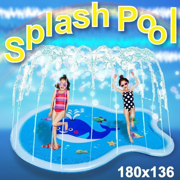 マーケティング 送料無料 噴水プール 噴水マット 青クジラ 夏休み