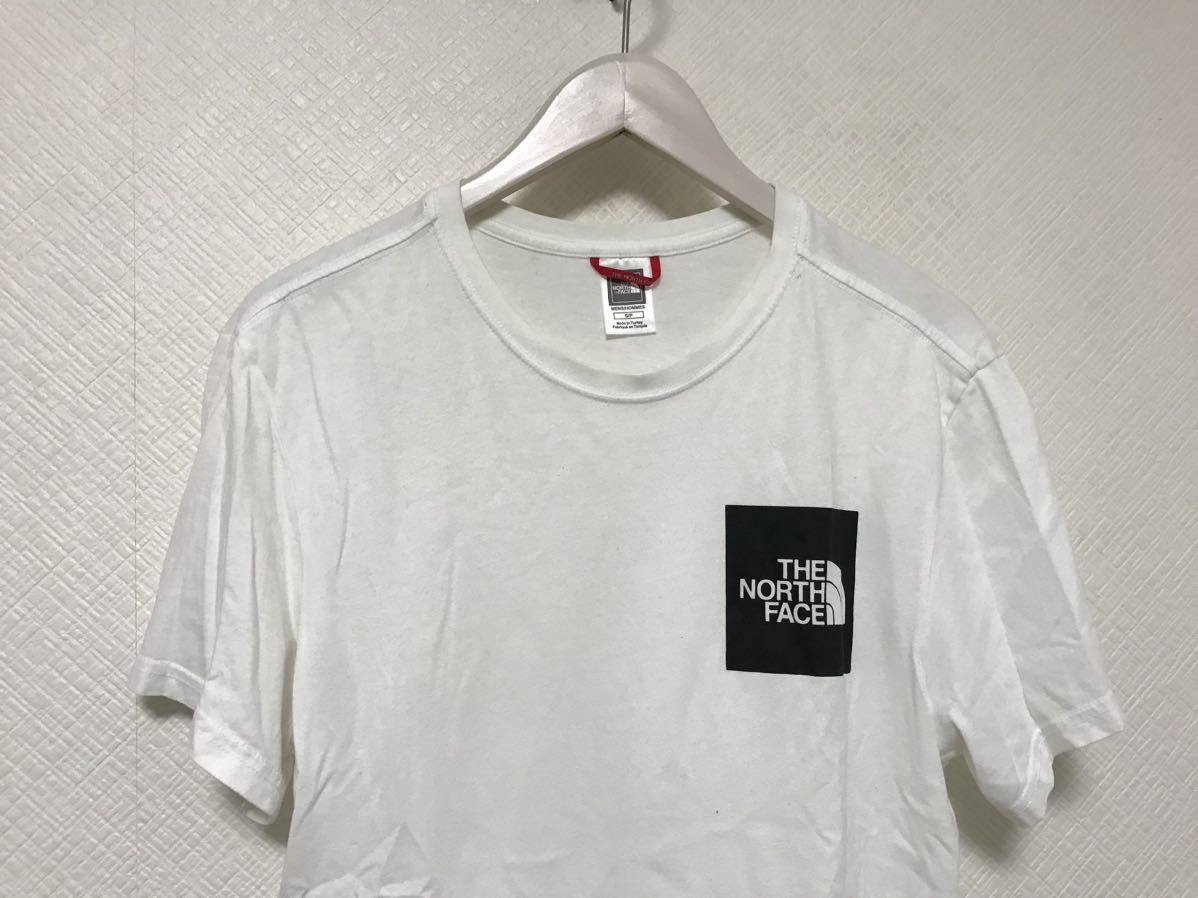 本物ノースフェイスTHE NORTH FACEコットンプリント半袖Tシャツメンズアメカジサーフミリタリービジネススーツ白ホワイトSトルコ製