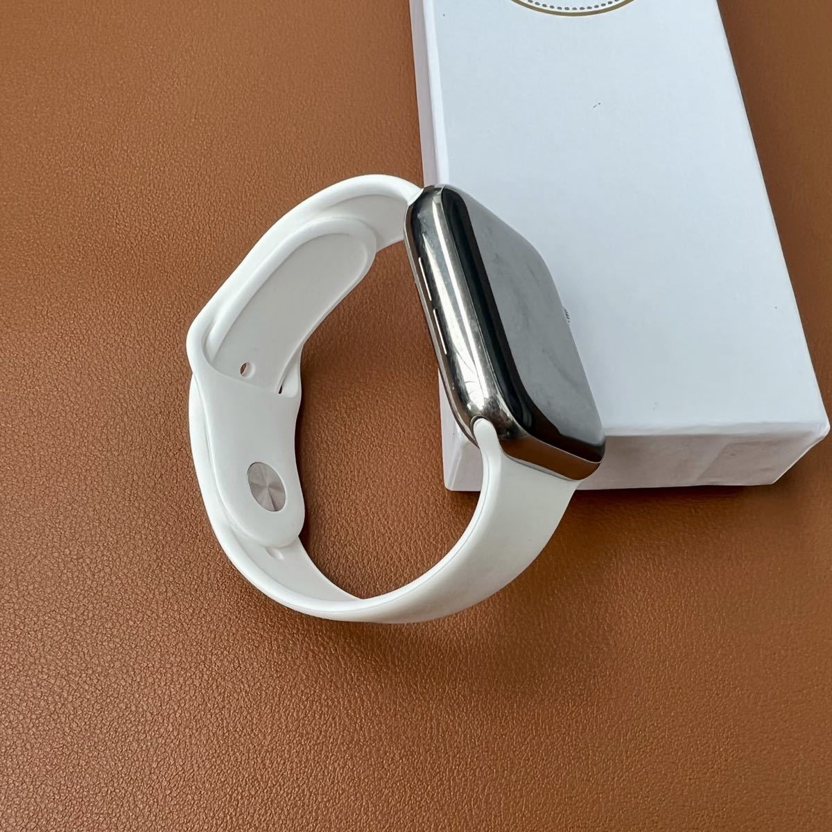 Apple Watch バンド　44mm iwatchラバーベルト　アップルウォッチSE シリーズ4 白　ケース　ベルト　あっぷる時計バンド　カバー