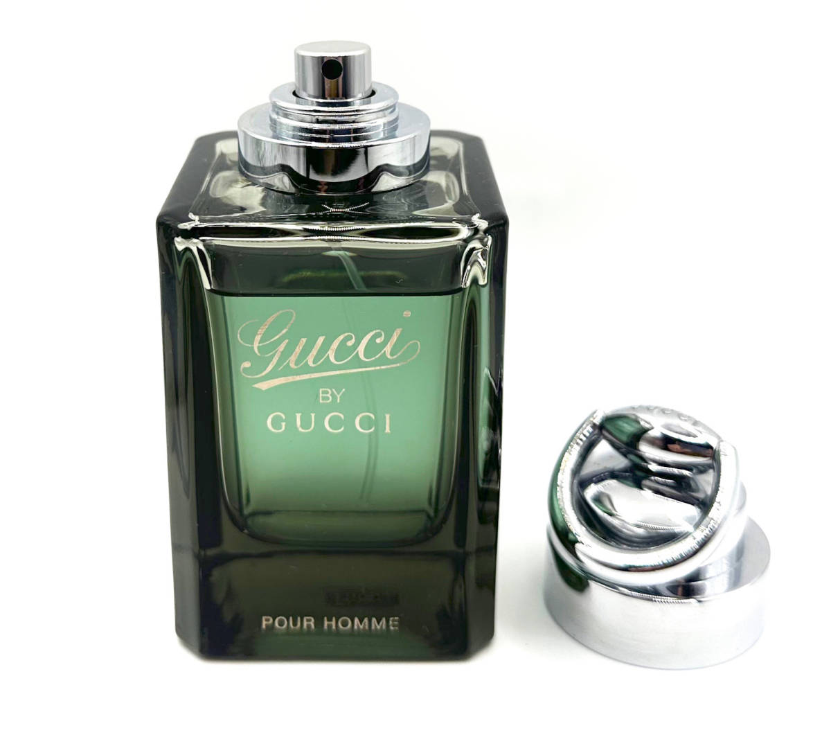 ★グッチ香水・GUCCI BY GUCCI POUR HOMME グッチ バイ グッチ プールオム EDT. 90ml SPRAY Ⅲ・★展示USED/残量約95%/約86ml/箱無/極美品_優雅でゆったりとしたビタースウィート香り