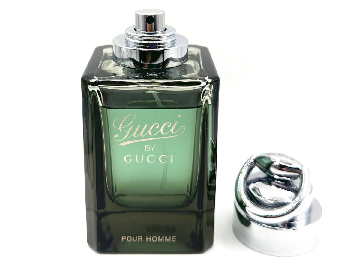 ★グッチ香水・GUCCI BY GUCCI POUR HOMME グッチ バイ グッチ プールオム EDT. 90ml SPRAY Ⅲ・★展示USED/残量約95%/約86ml/箱無/極美品_ウッディシプレー/クール現代的エレガンス