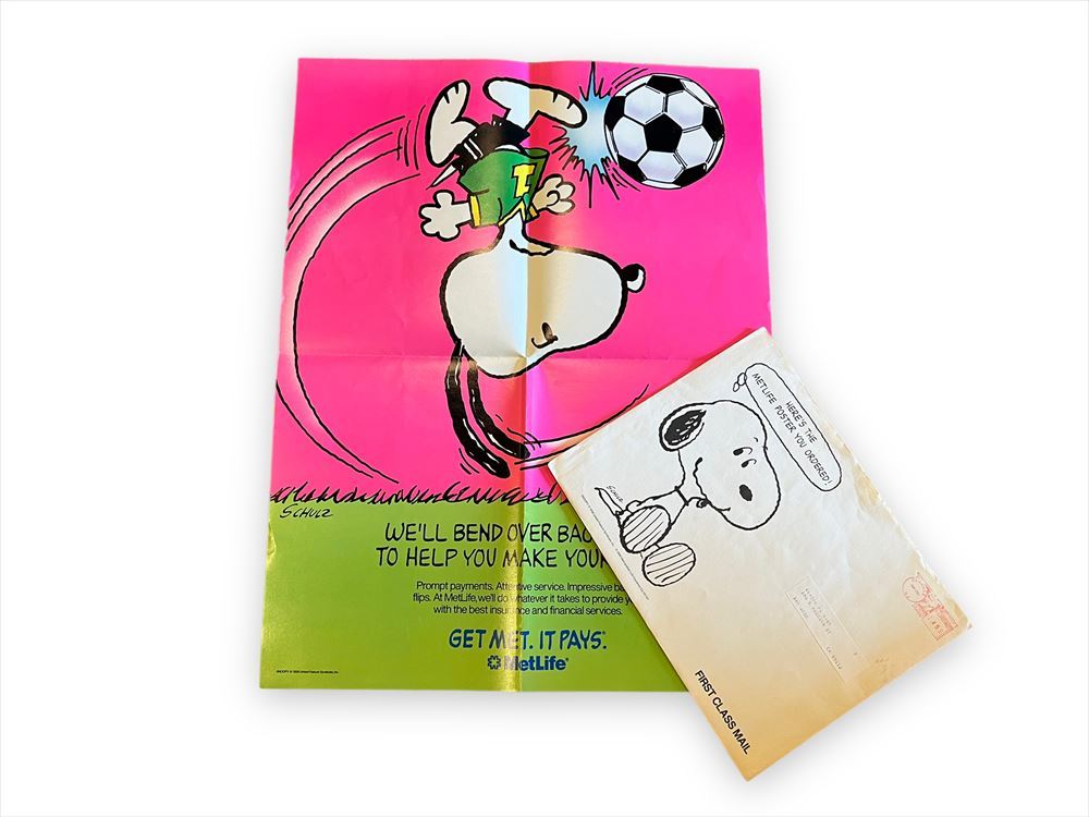公式 90s MetLife Snoopy poster/スヌーピー ポスター サッカー