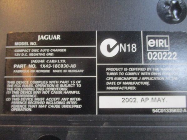 ■ジャガー XJ CDチェンジャー マガジン 中古 1X43-18C830-AB C2C38055 X350 部品取あり Sタイプ Xタイプ オーディオ スピーカー デッキ ■_画像7