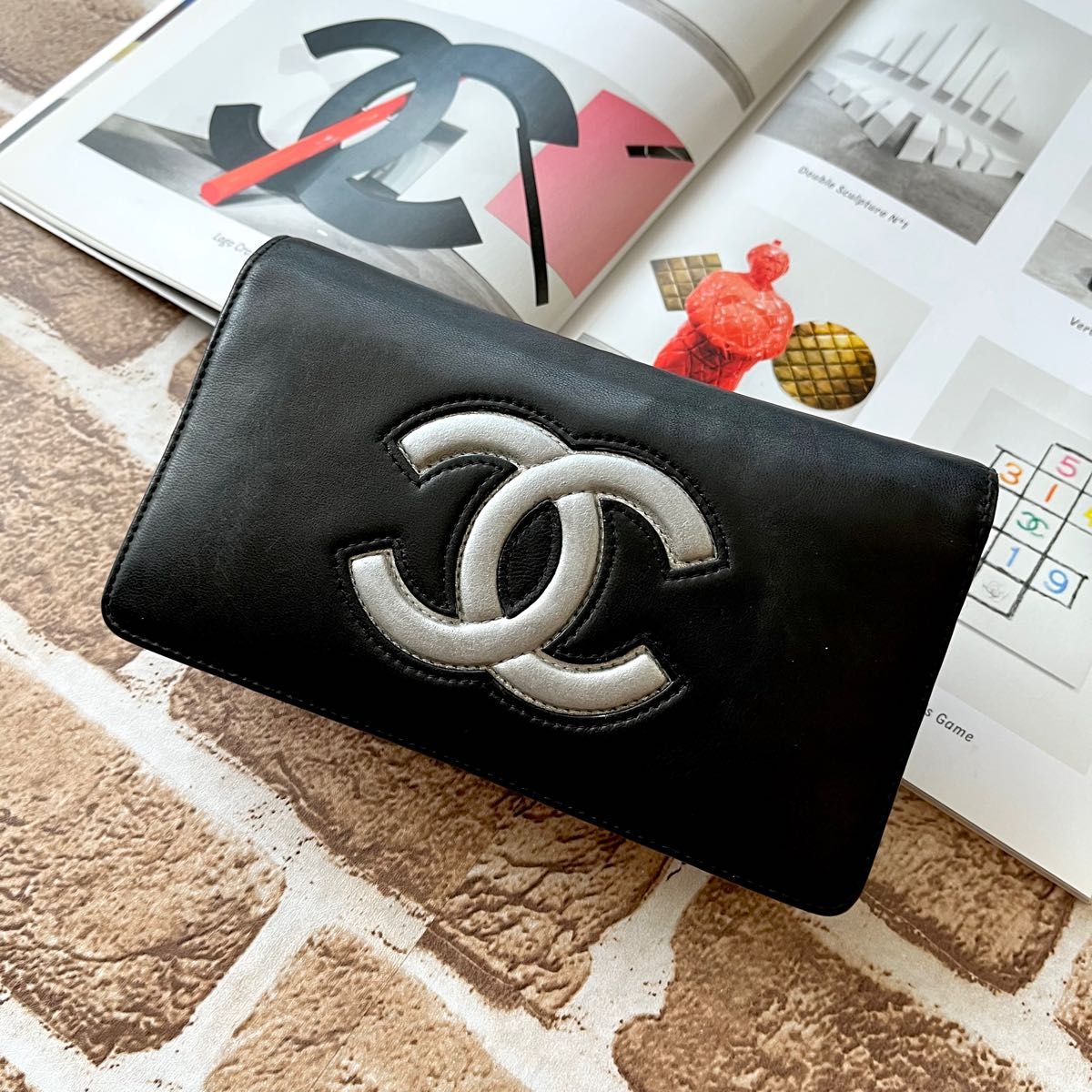 美品 CHANEL デカココ☆正規品 長財布 バイカラー-