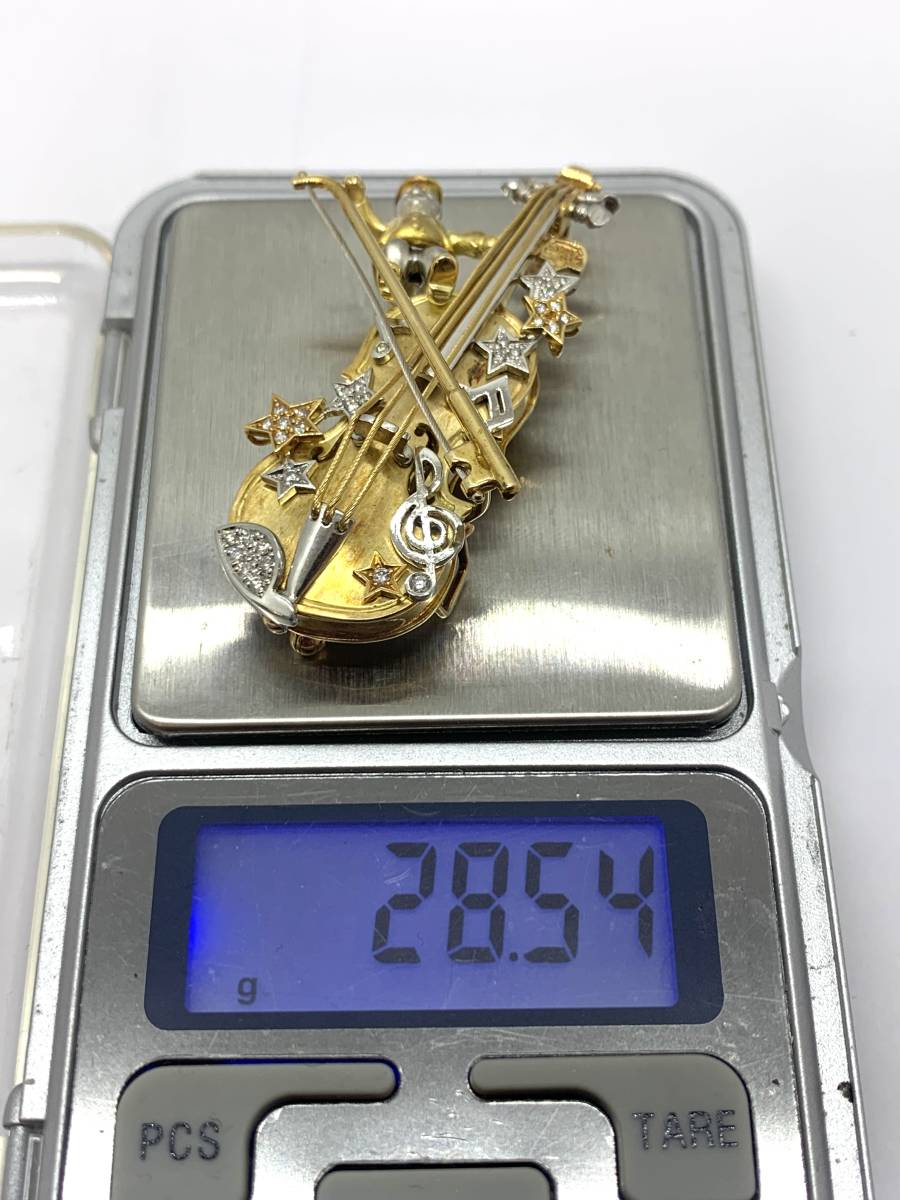 おトク情報がいっぱい! 年中無休】 YAMAGATA 高級☆SHOW ショウ ブローチ 0.25ct ダイヤモンド