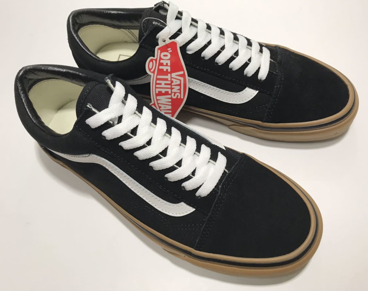 未使用!! USA企画 VANS バンズ OLD SKOOL BLACK GUMSOLE オールドスクール 黒 x ガム 26.5cm US 8.5