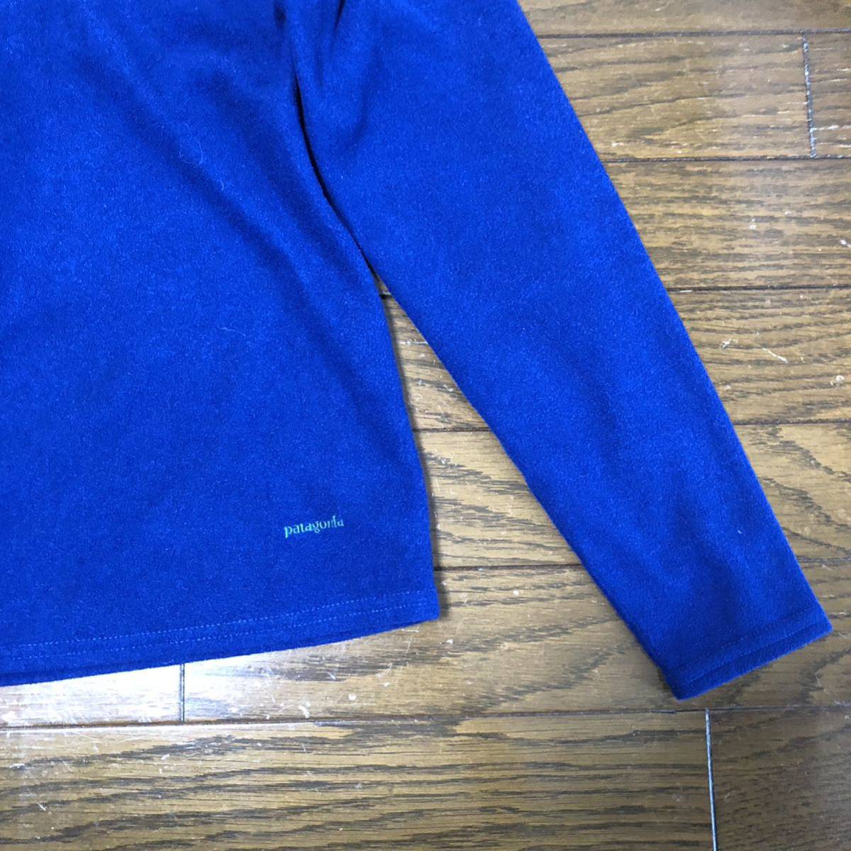 【送料無料】patagonia ハーフジップ長袖シャツネイビー青　レディースMサイズ　パタゴニアロンTシャツ