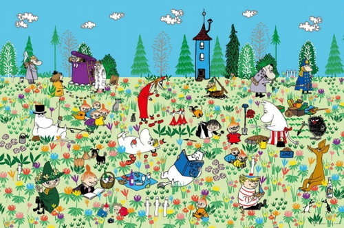  jigsaw puzzle 1000 piece Moomin . flower field. picnic 50x75cm 10-1398 free shipping new goods 