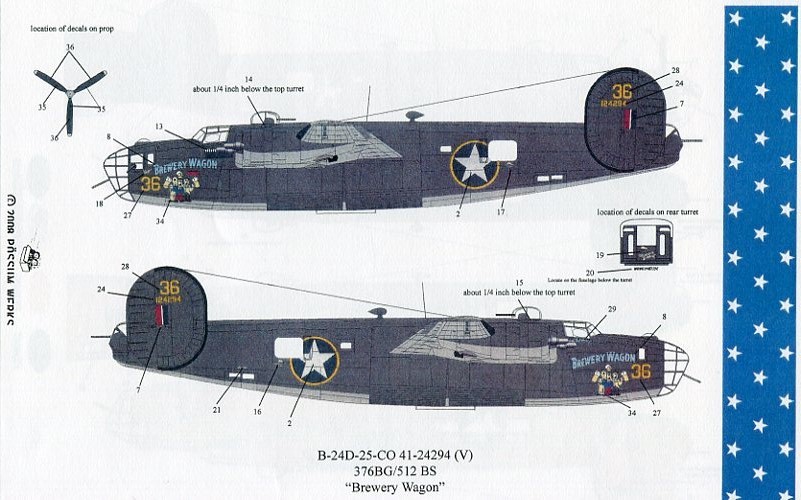 1/72 ポッサム・デカール　B-24Dリベレーター プロエスティ攻撃作戦_画像3