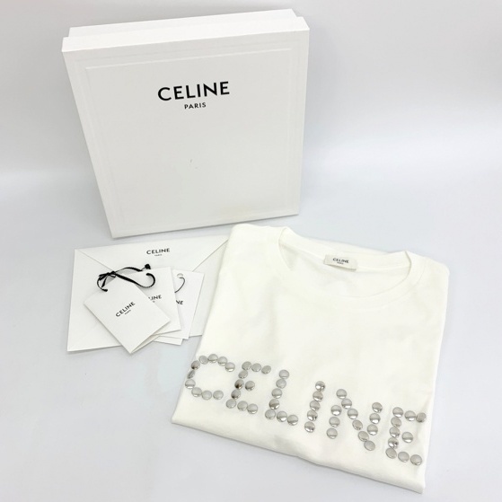 CELINE セリーヌ スタッズ ロゴ Tシャツ カットソー 2X50C671Q 未使用