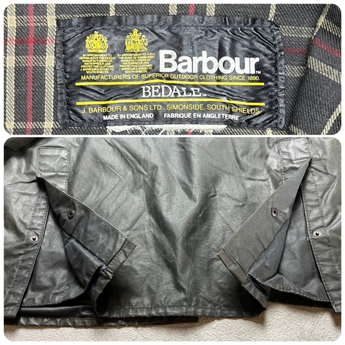 ターコイズネイビー/Vintage Barbour BEDALE/ヴィンテージ バブアー ビデイル/4ポケット/2クレスト/C36/YKK棒ジップ