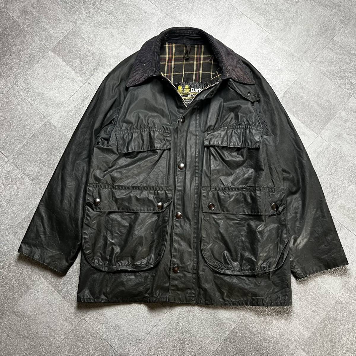 ターコイズネイビー/Vintage Barbour BEDALE/ヴィンテージ バブアー ビデイル/4ポケット/2クレスト/C36/YKK棒ジップ