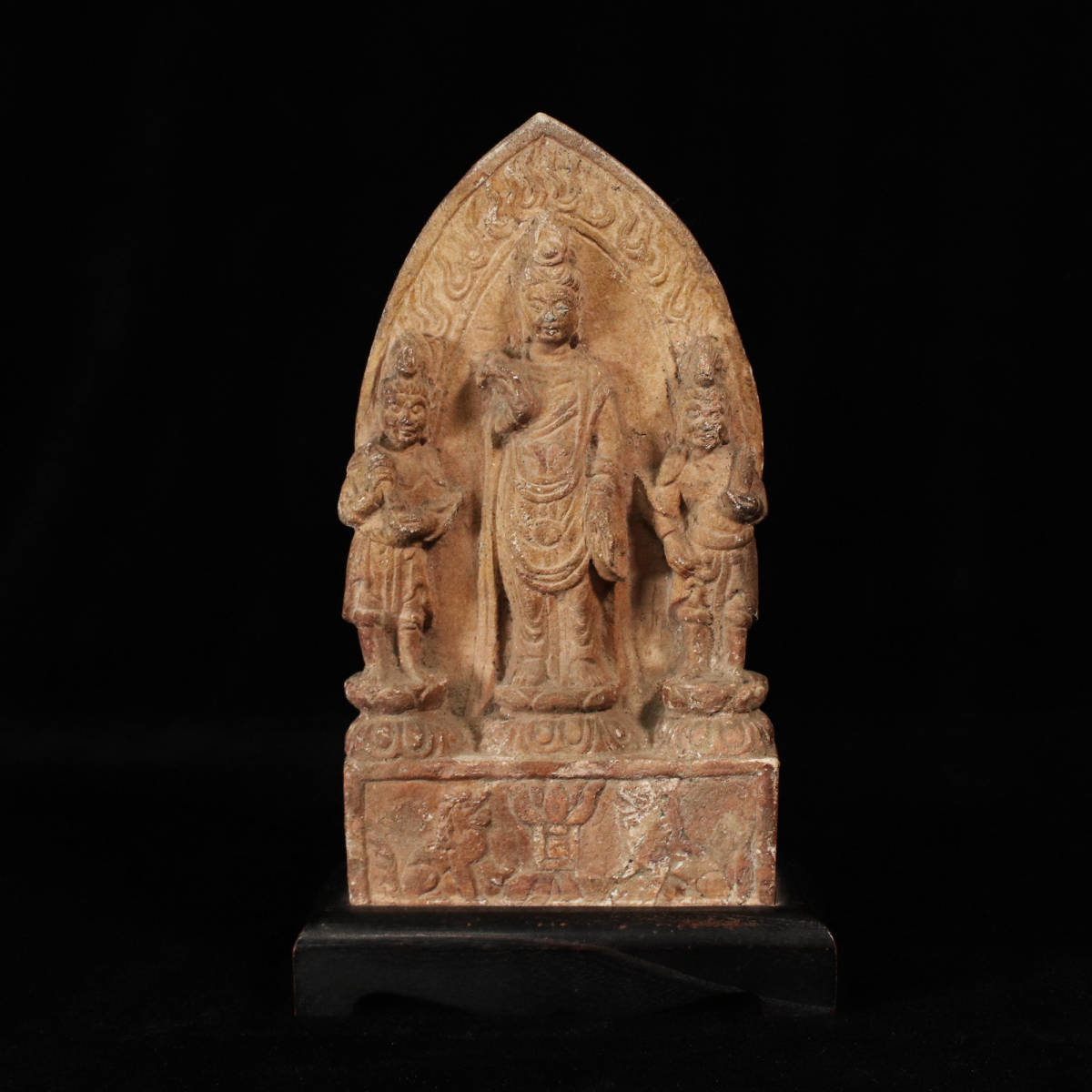 □ 中国美術 □ 北魏時代作 石彫 三尊仏像(北魏太和三年 □ 中国美術 □ 北魏時代作 石彫 三尊仏像(北魏太和三年