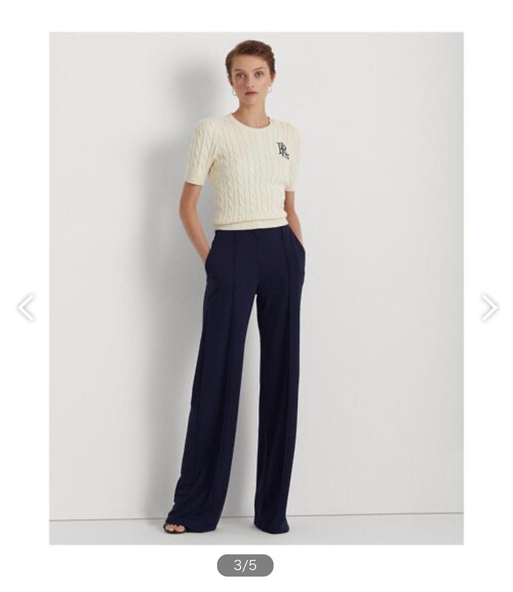 Ralph Lauren ケーブルニット コットン ショートスリーブ セーター