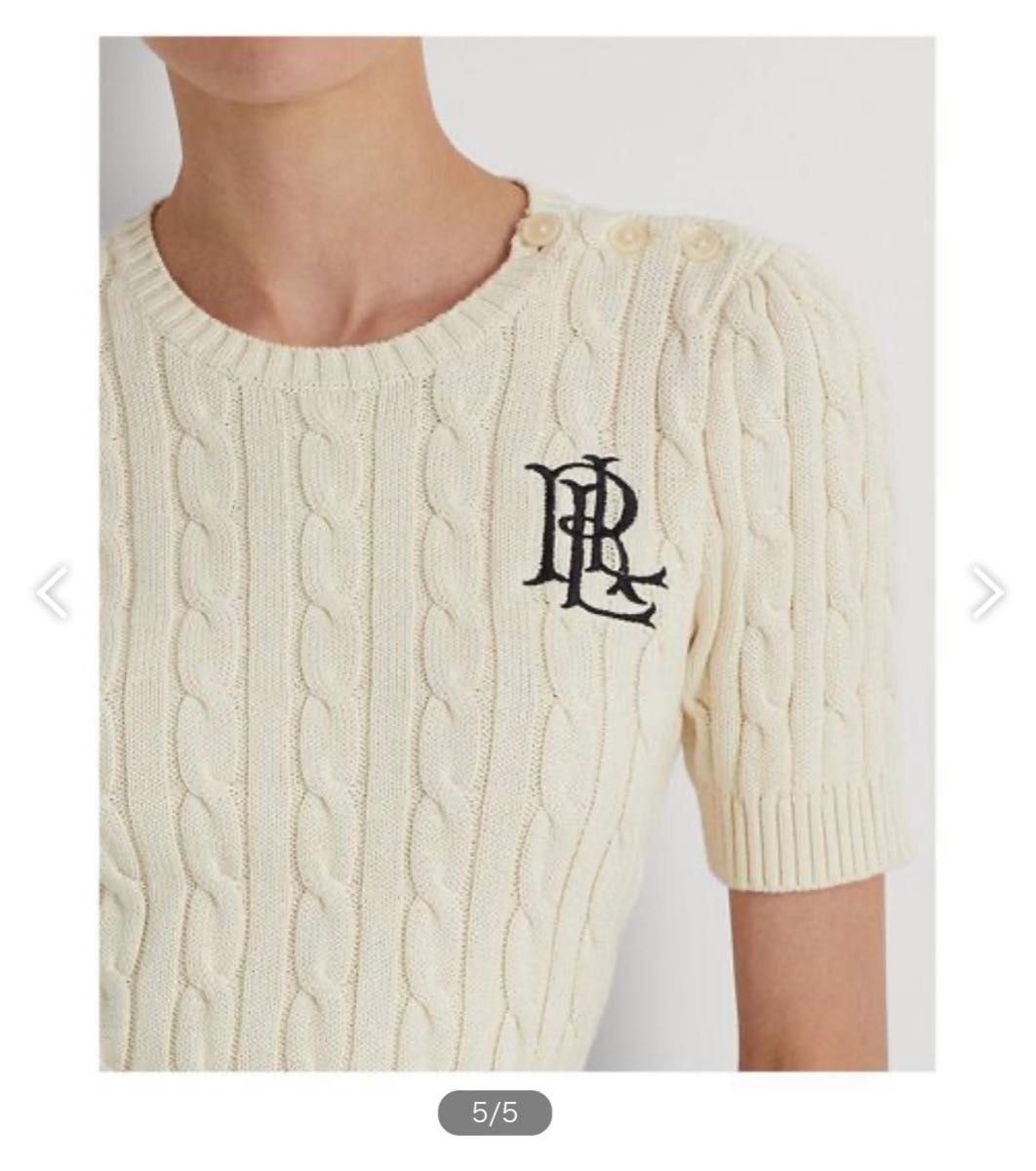 Ralph Lauren ケーブルニット コットン ショートスリーブ セーター