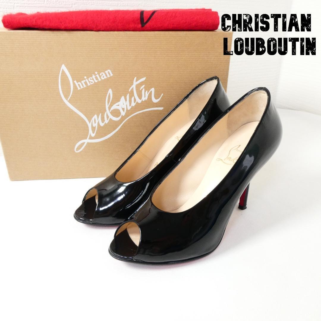 Christian Louboutin ルブタン オープントゥヒール エナメル-