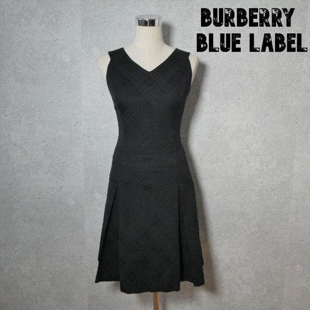買い保障できる BURBERRY 美品 BLUE A2021 ブラック 黒 M 38 フレア