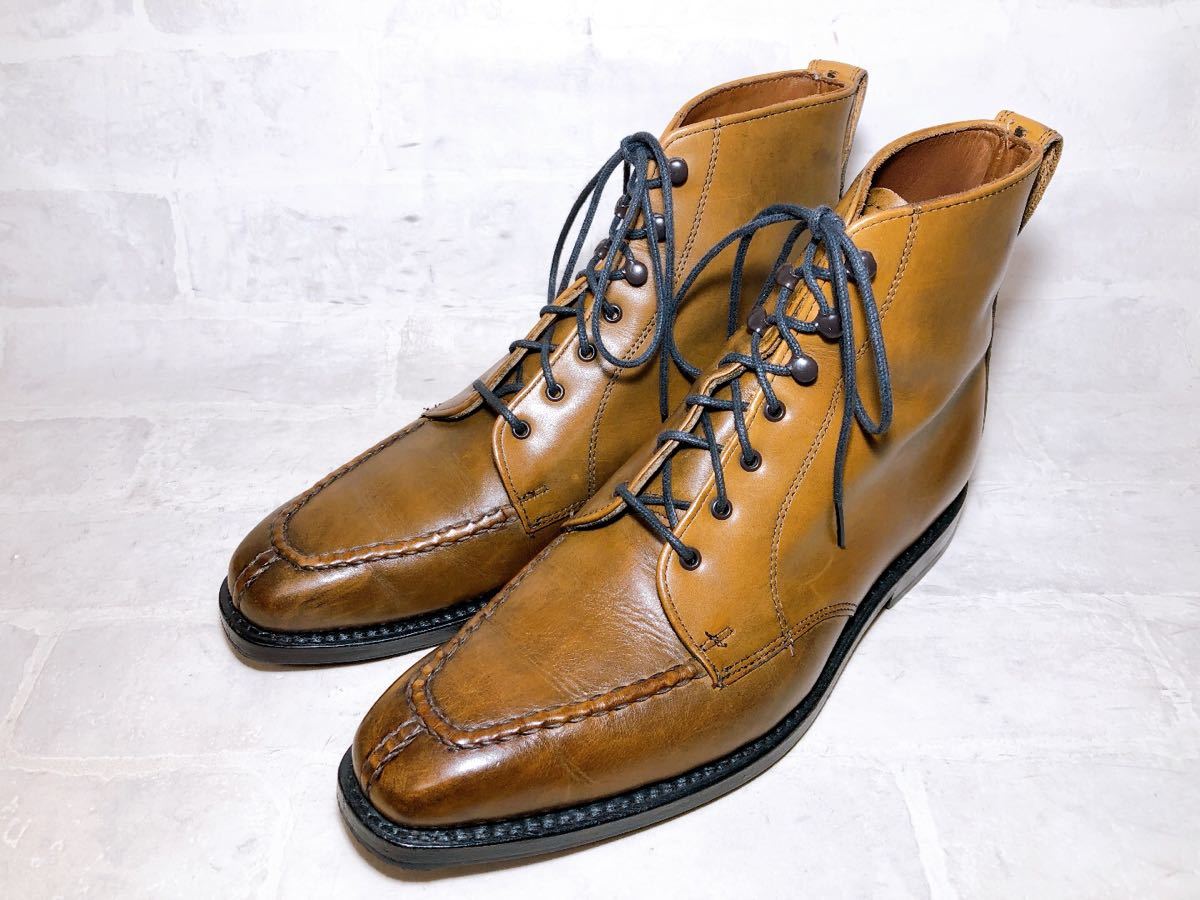 アメリカ製【極美品】Allen Edmonds アレンエドモンズ 高級 Uチップ レザーブーツ 本革 茶 US7D（約25cm）高級紳士靴 USA製_画像2