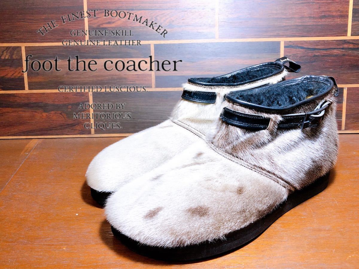 定価約7万円【極美品】foot the coacher フットザコーチャー 貴重 アザラシ毛 ブーツ US8（約26cm）高級紳士靴 