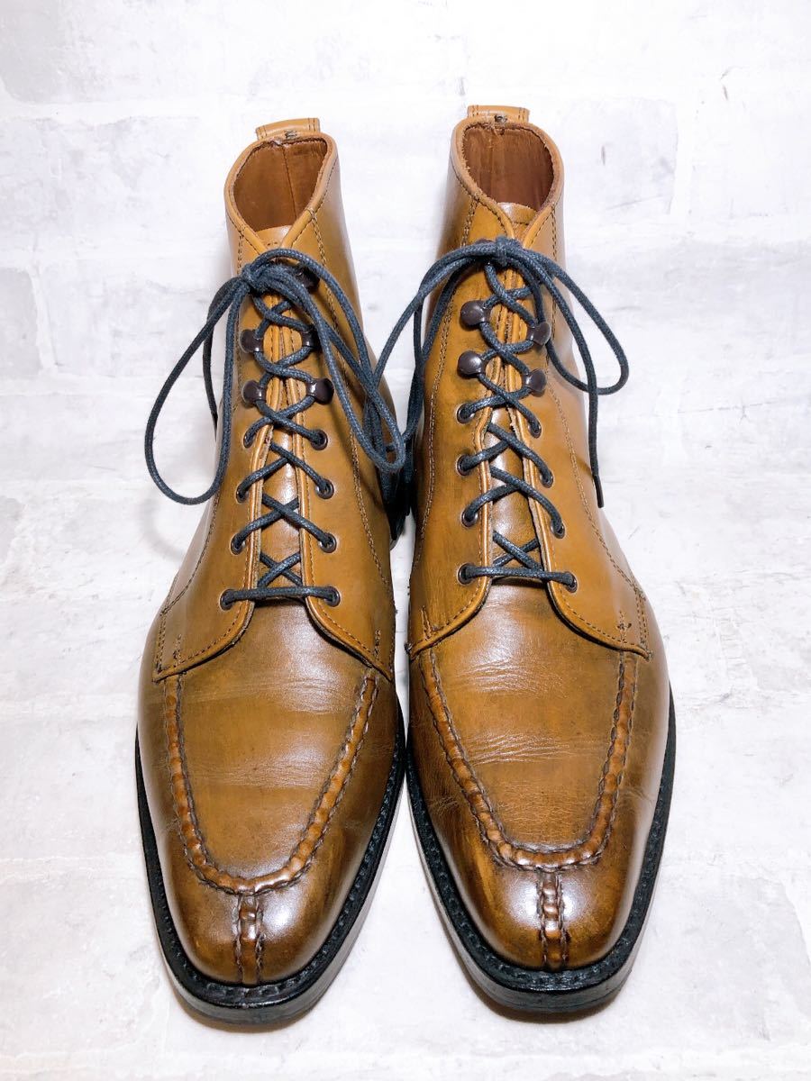 アメリカ製【極美品】Allen Edmonds アレンエドモンズ 高級 Uチップ レザーブーツ 本革 茶 US7D（約25cm）高級紳士靴 USA製_画像3