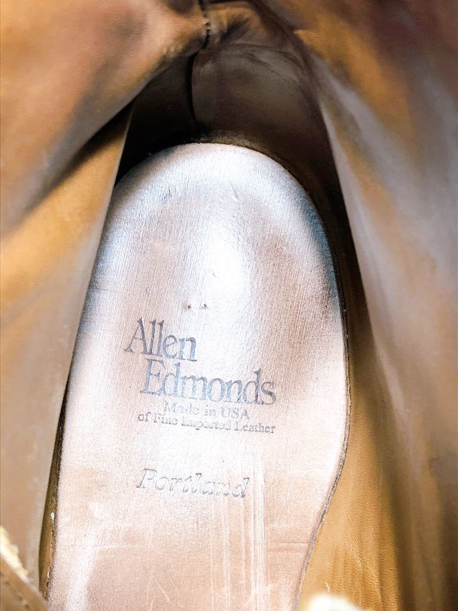 アメリカ製【極美品】Allen Edmonds アレンエドモンズ 高級 Uチップ レザーブーツ 本革 茶 US7D（約25cm）高級紳士靴 USA製_画像8