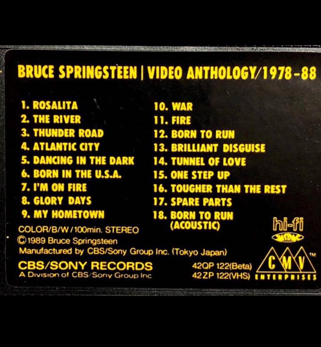 ブルース・スプリングスティーン　BRUCE SPRINGSTEEN　 VIDEO ANTHOLOGY/1978-88