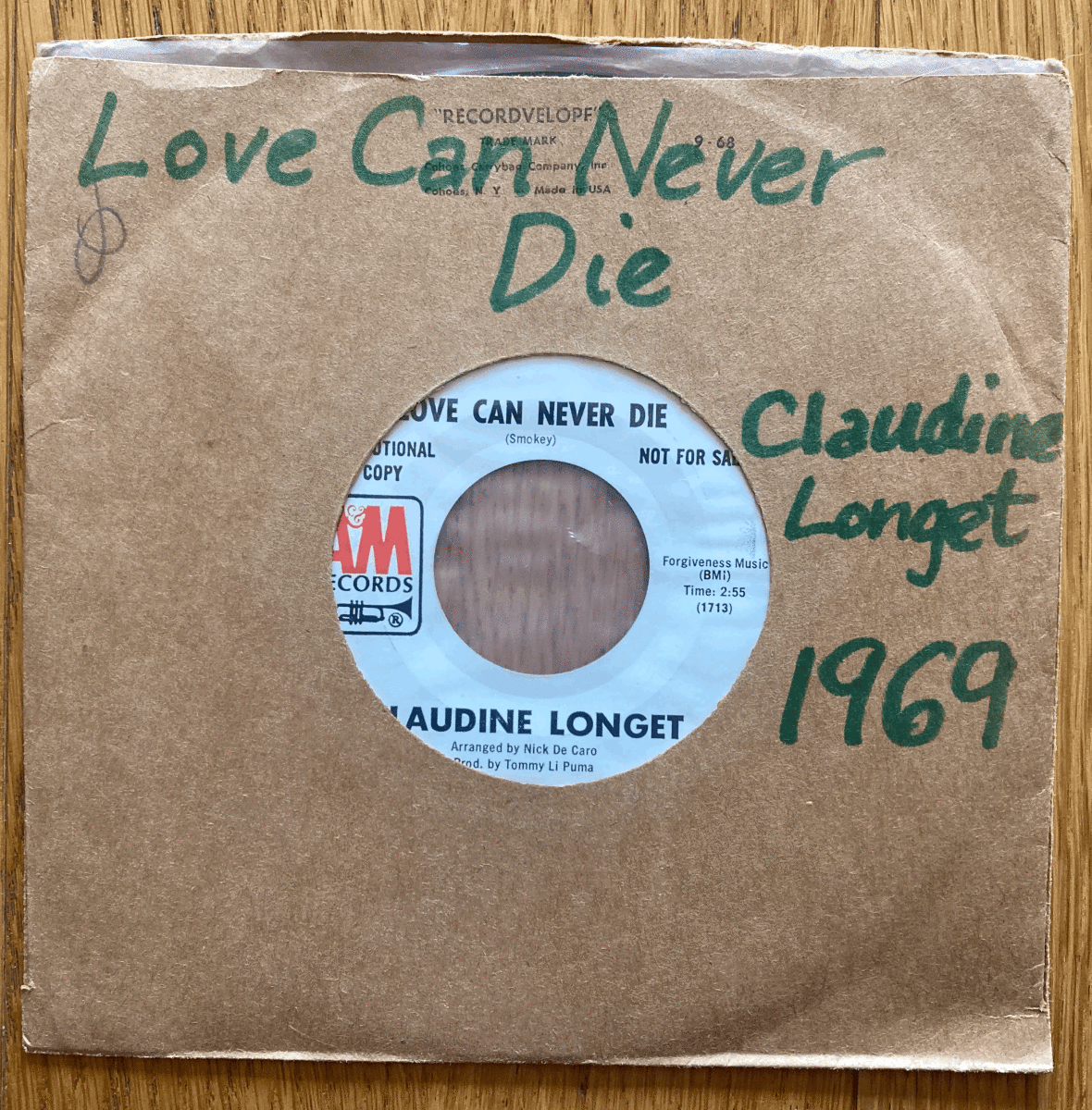 ◆CLAUDINE LONGET/クローディーヌ・ロンジェ◆USプロモ盤7'/LOVE CAN NEVER DIE_画像1