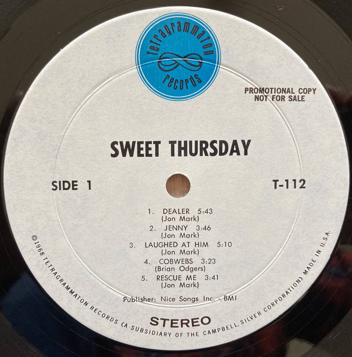 ◆SWEET THURSDAY/スイート・サーズデイ◆USオリジナル盤LP/SWEET THURSDAY//NICKY HOPKINS/JON MARK//PROMO盤//TETRAGRAMMATON RECORDS_画像6