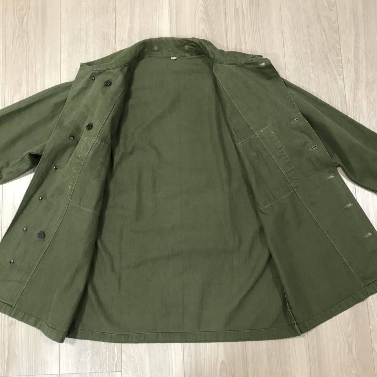 年代不明40s 50s US ARMY M-43 HBT JACKET 13スター ボタン ヘリンボーン ツイル ミリタリー シャツ ジャケット ビンテージ カバーオール