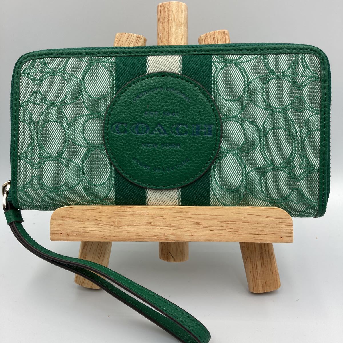 コーチ COACH 長財布 アウトレット C9073 グリーン SV/GN シグネチャー