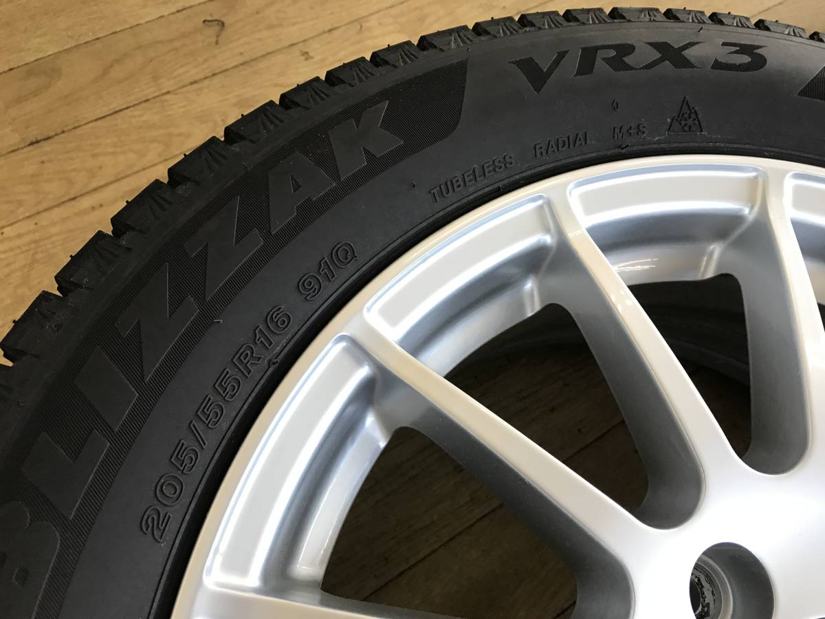 スタッドレス BS VRX3 205/55R16 21年製 アルミホイールセット PCD112